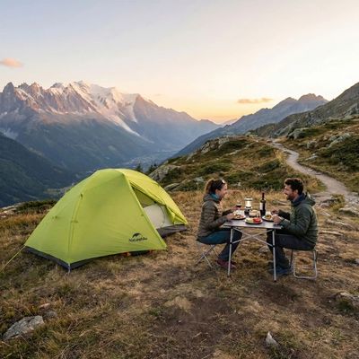 Couple dîne côté tentes ultra légères 2 places long GR