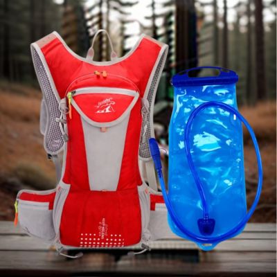Petit sac à dos femme rouge avec poche hydratation