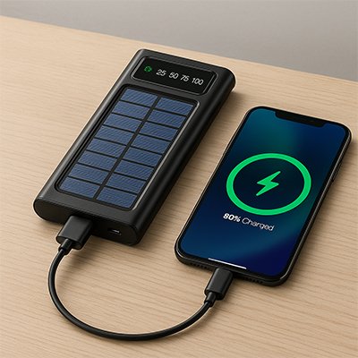 Batterie portable solaire recharge téléphone rapidement