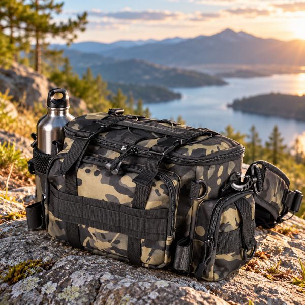 Sac banane randonnée Pathfinder posé sur un rocher