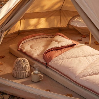 Sac de couchage camping CosyPod ouvert en couette